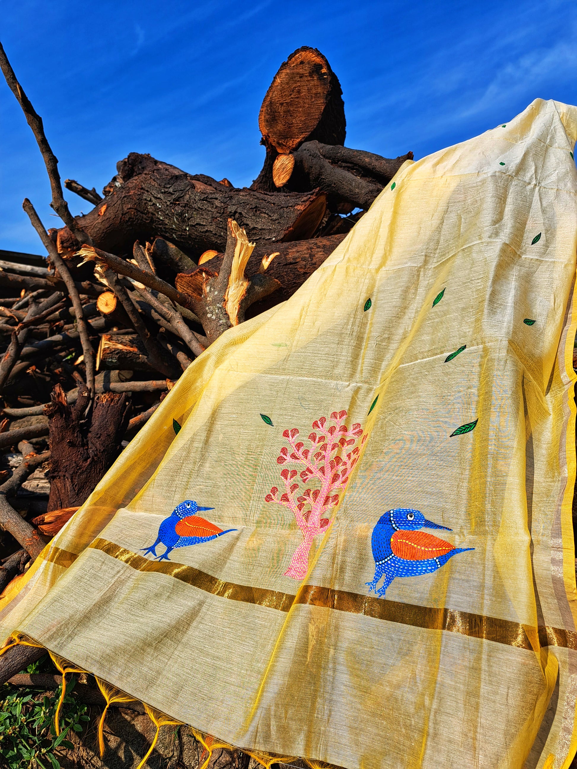 Original Gond Handpainted Dupatta