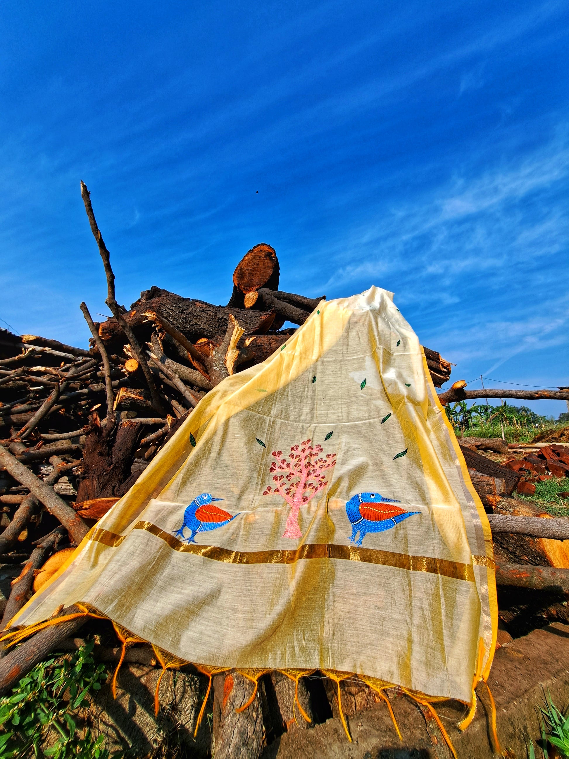 Original Gond Handpainted Dupatta