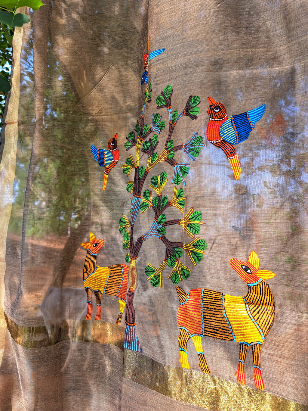 Original gond handpainted dupatta