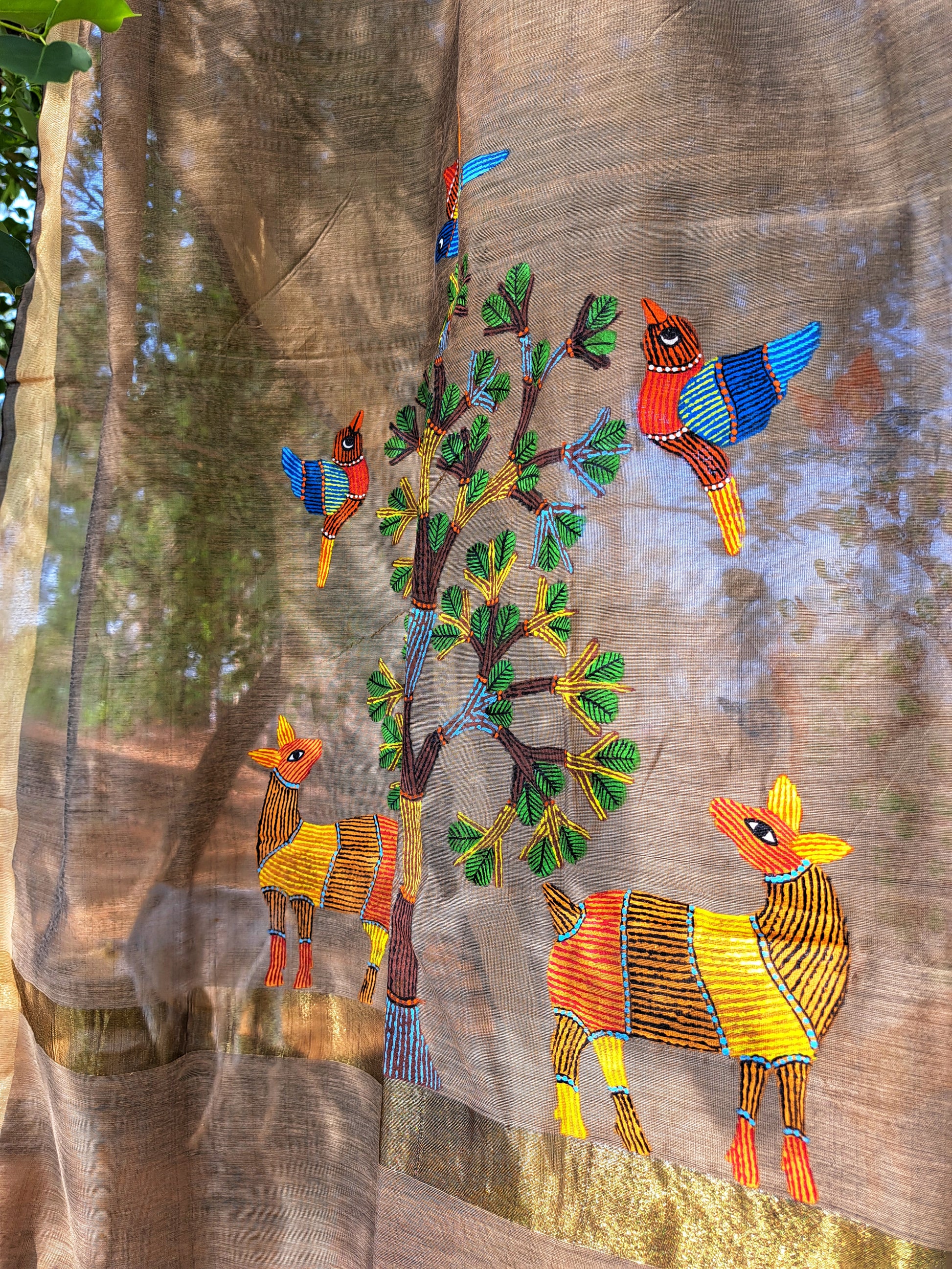 Original gond handpainted dupatta