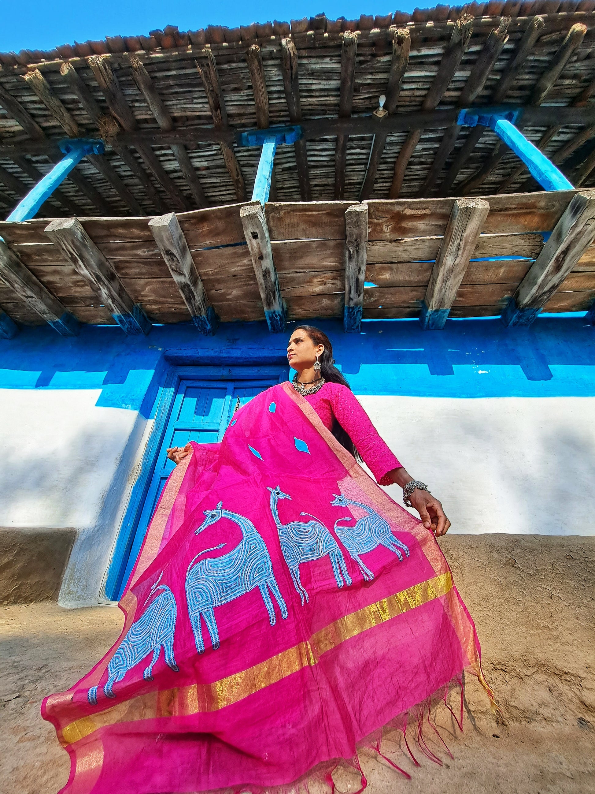 Original Bhil Handpainted Dupatta