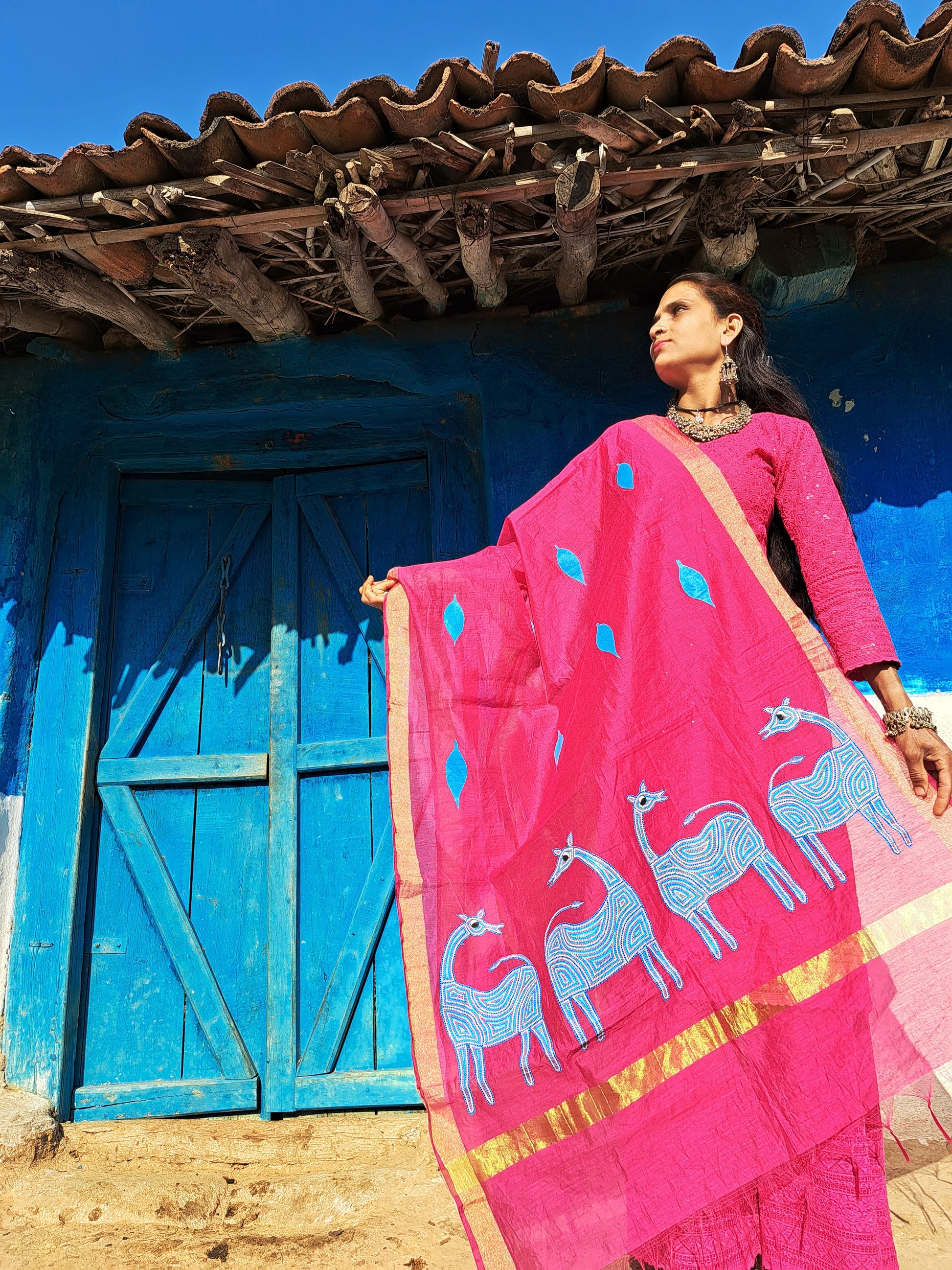 Original Bhil Handpainted Dupatta