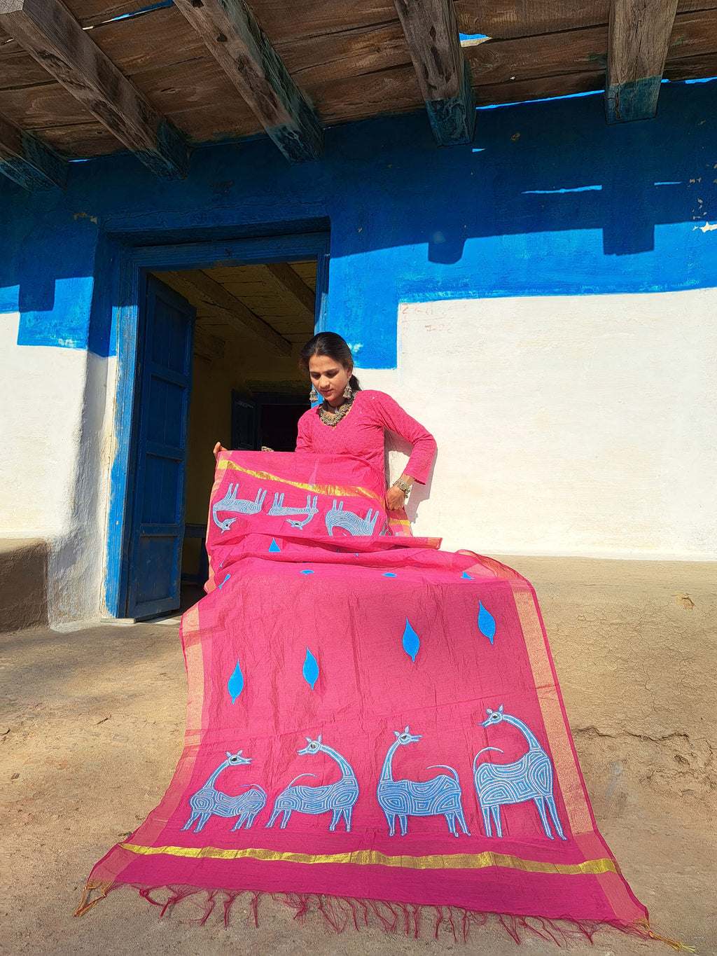 Original Bhil Handpainted Dupatta