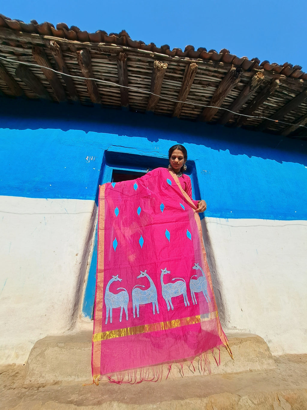 Original Bhil Handpainted Dupatta