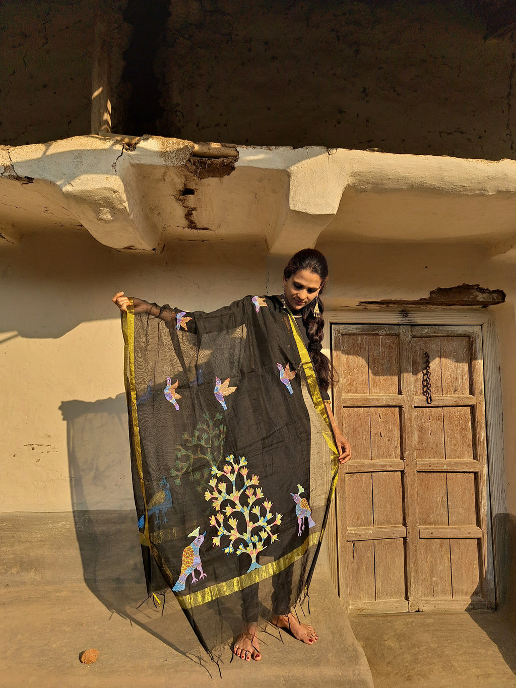 Original Gond Handpainted Dupatta