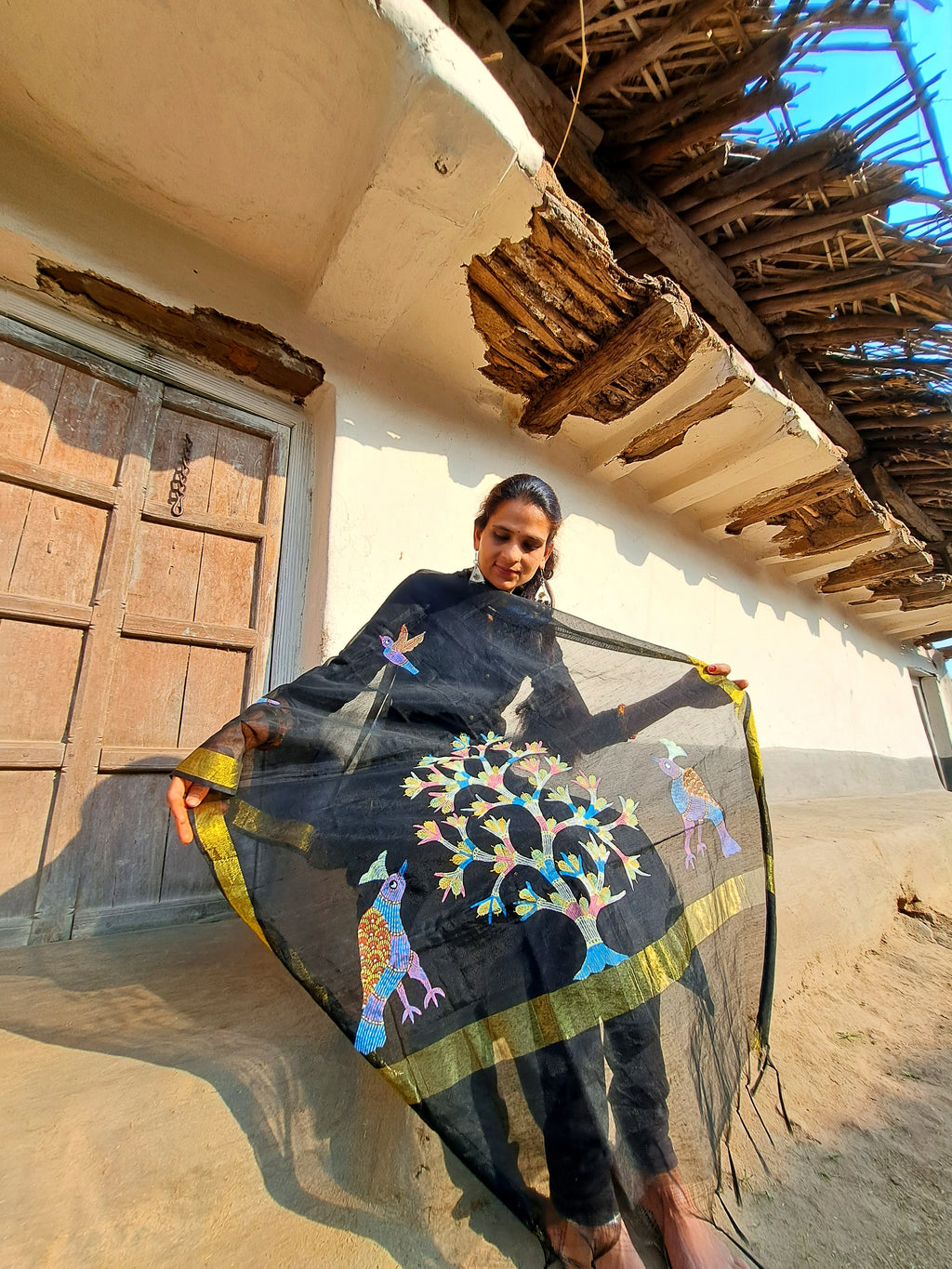 Original Gond Handpainted Dupatta