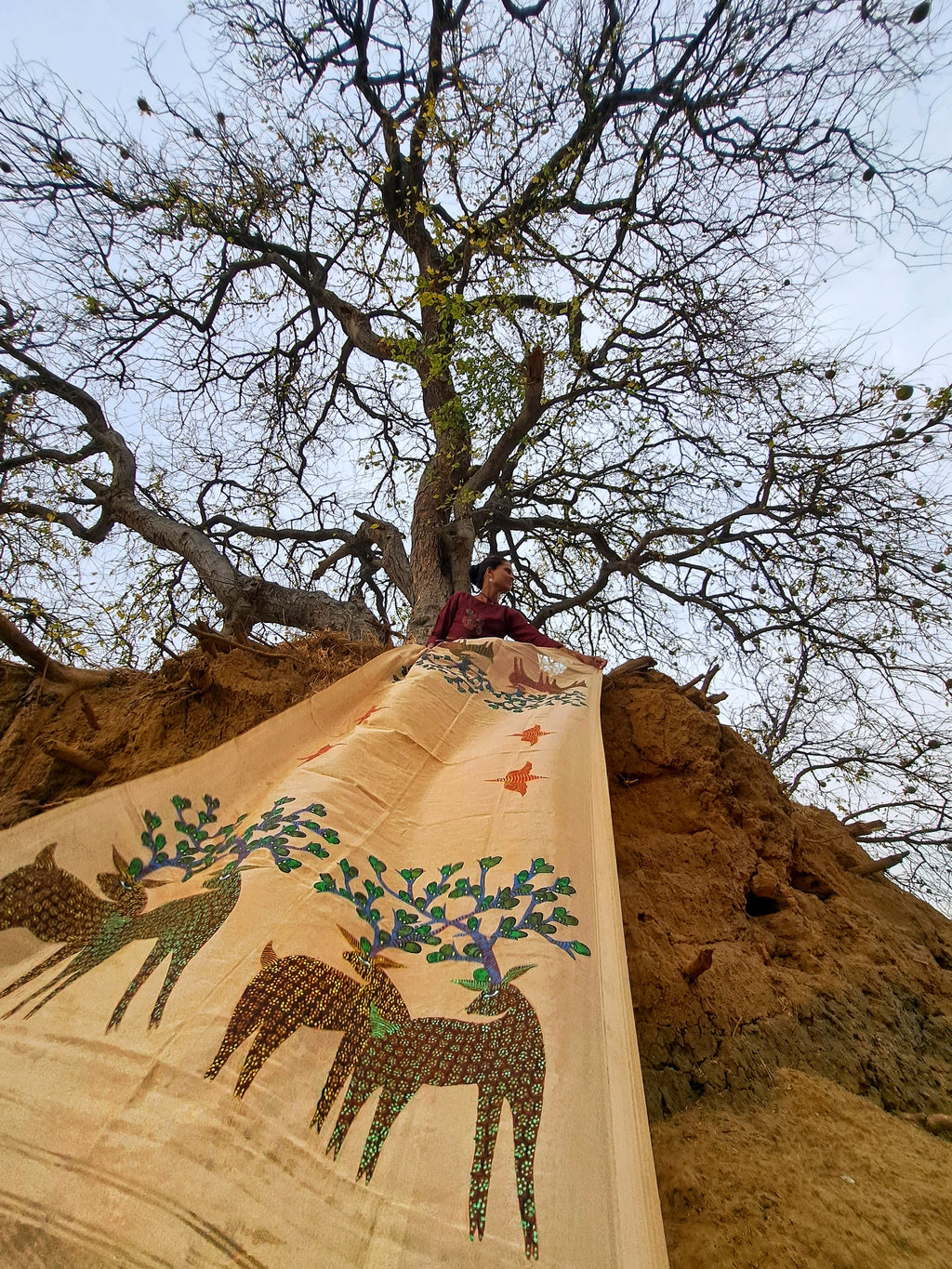 Original Gond Handpainted Dupatta