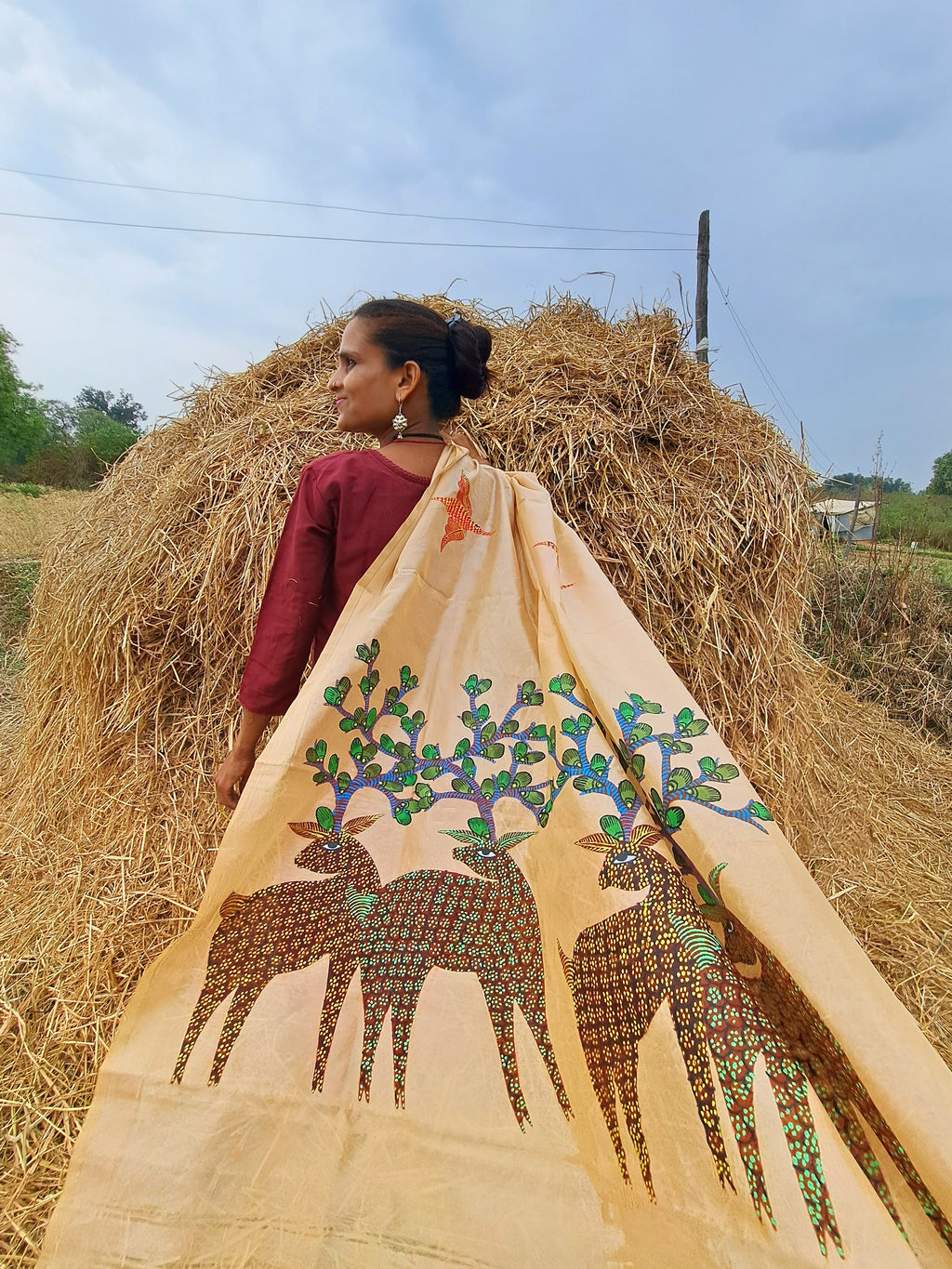 Original Gond Handpainted Dupatta