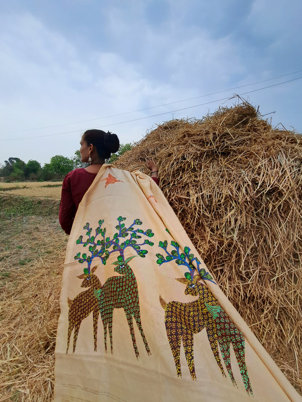 Original Gond Handpainted Dupatta